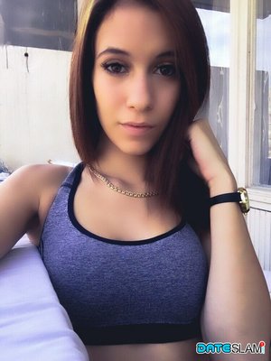 18 year old female boxer Sabrina Blond covers up her naked tits